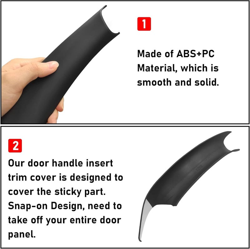 Jaronx Compatible with BMW X3 F25/X4 F26 Door Handle Covers,3PCS Interior Door Pull Handle Covers for BMW X3 F25 2010-2016, X4 F26 2014-2017, Left and Right Side(Black) - Image 3